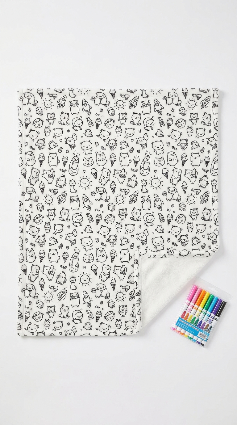 Color-In Blanket  | Washable Markers Included