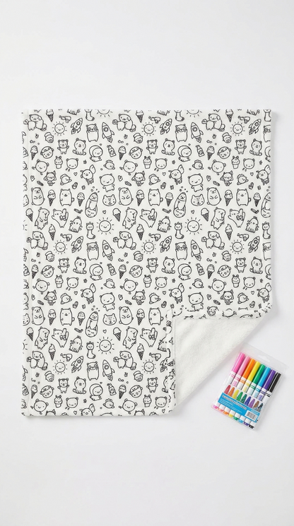 Color-In Blanket  | Washable Markers Included
