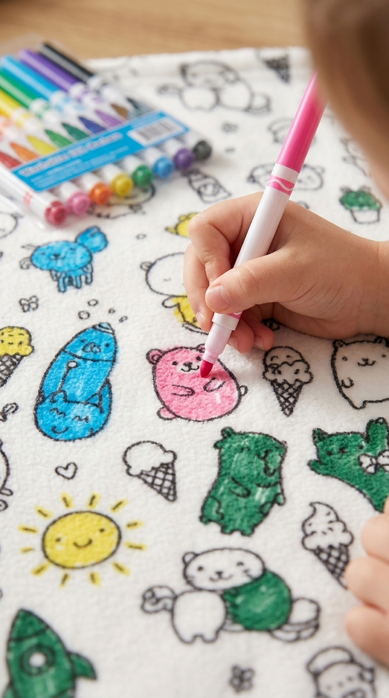 Color-In Blanket  | Washable Markers Included