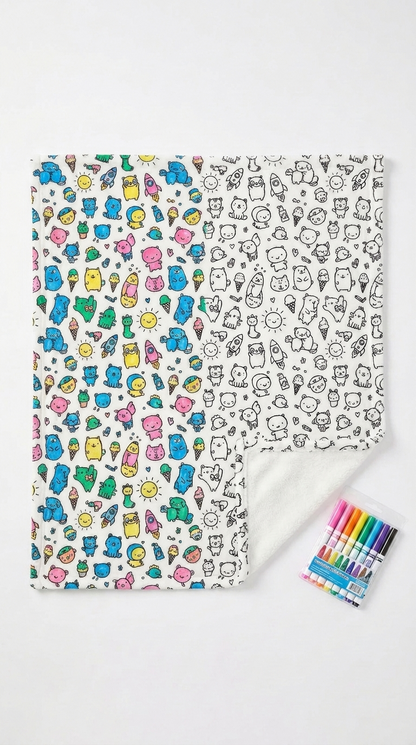 Color-In Blanket  | Washable Markers Included